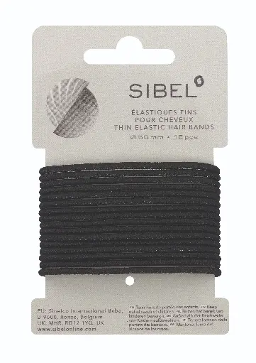 [SIBEL4441416-P000629] SINELCO HAARELASTIEKJES DUN ZWART