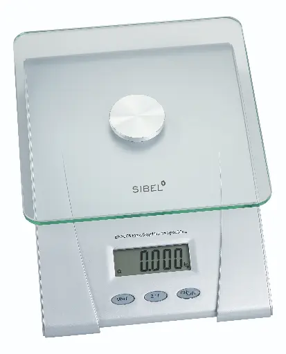 [SIBEL0002005-P000249] SINELCO GLASS TOP WEEGSCHAAL MAX.5KG